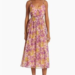 LDT Alex Michael Toccin Womens Floral V-neck Empire Waist Shift Dress Size 4 new